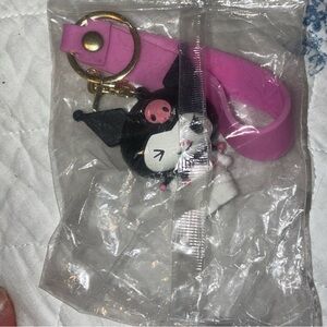 Pink Keychain with Character Charm kuku